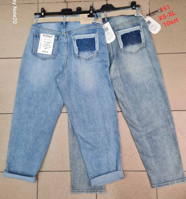 Spodnie damskie jeans Roz XS-XL, 1 Kolor Paczka 10 szt 1